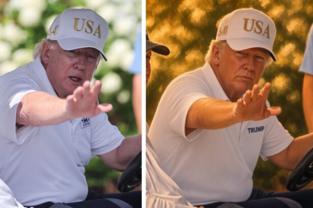 Trump posts touched-up golf photo that makes him look younger and slimmer