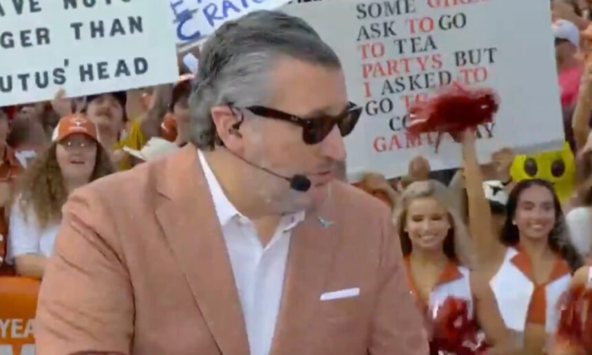 Ted Cruz tries to talk on ESPN, but is drowned out by ‘TED, YOU SUCK!’ chants from the college crowd