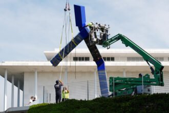 Too ‘Blue’ for Trump: Workers tear down beloved Kennedy Center sculpture as Trump remakes the landmark in his image