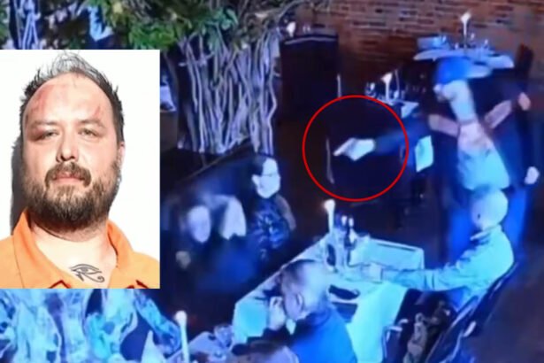 Terrifying moment man tries to shoot his ex-wife point-blank in crowded restaurant—then the unthinkable happened